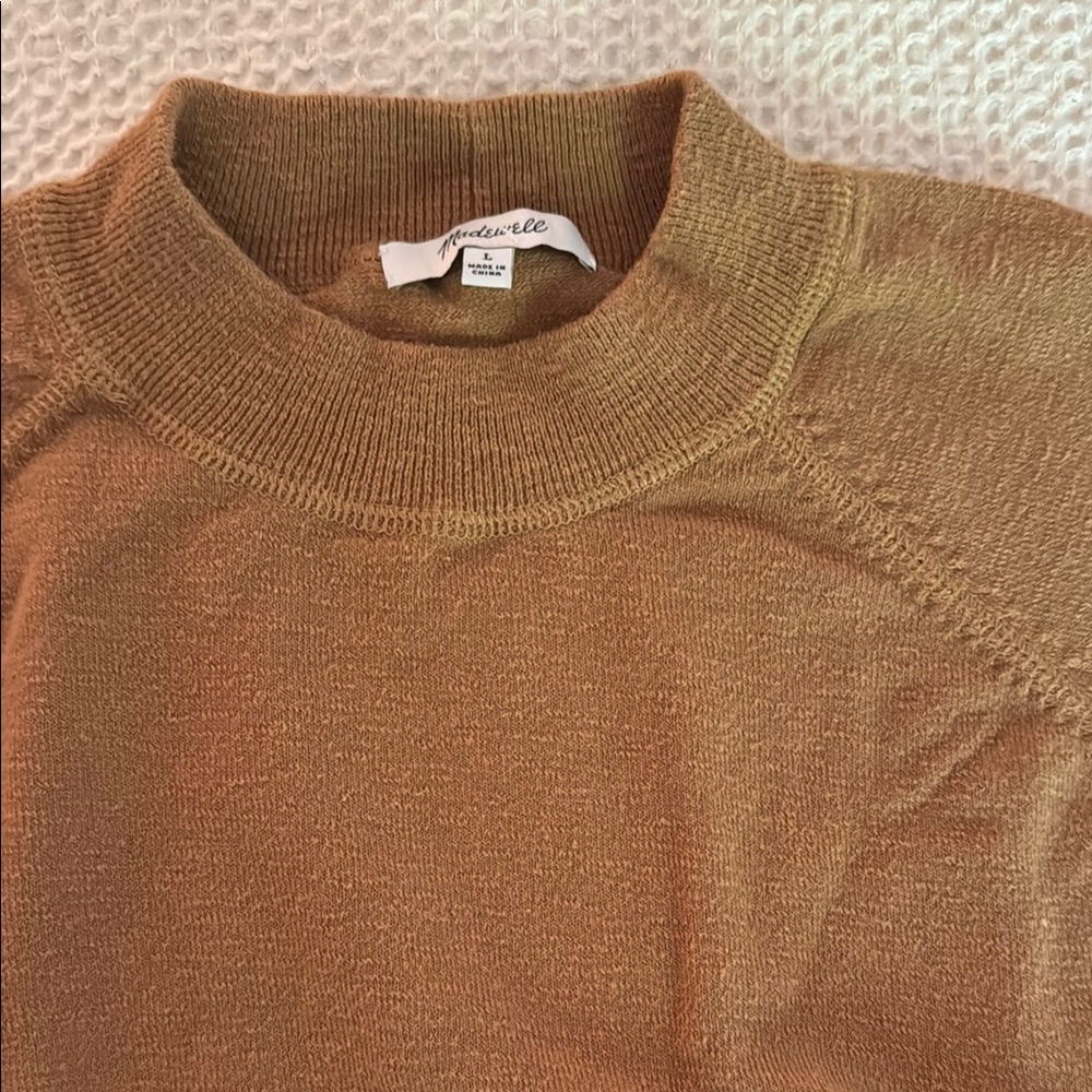 Madewell Camel Brown Mockneck Pullover Sweater - Picture 3 of 6